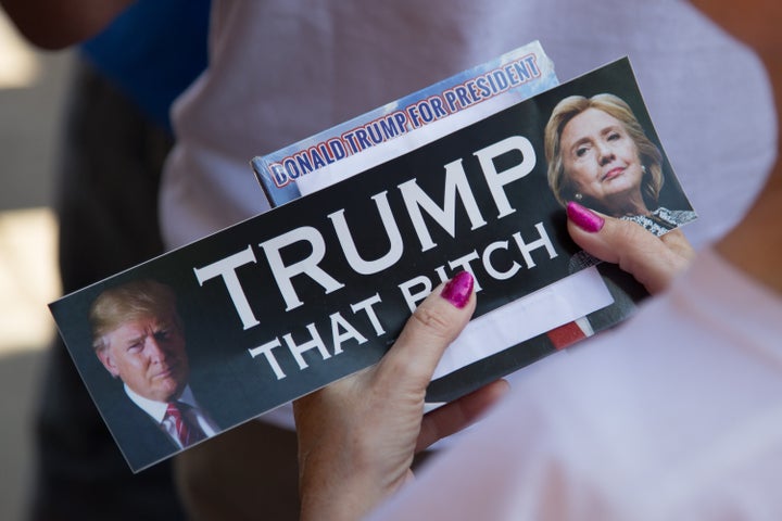 Guests wait in line before Republican presidential candidate Donald Trump addresses a rally at the Indiana Theater on May 1, 2016 in Terre Haute, Indiana.