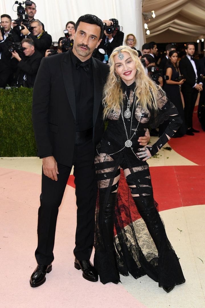 Madge posed with Givenchy designer Riccardo Tisci on the red carpet