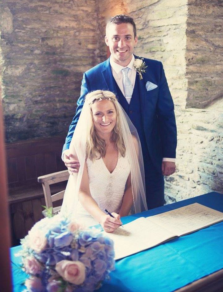 Jodie and Will on their wedding day