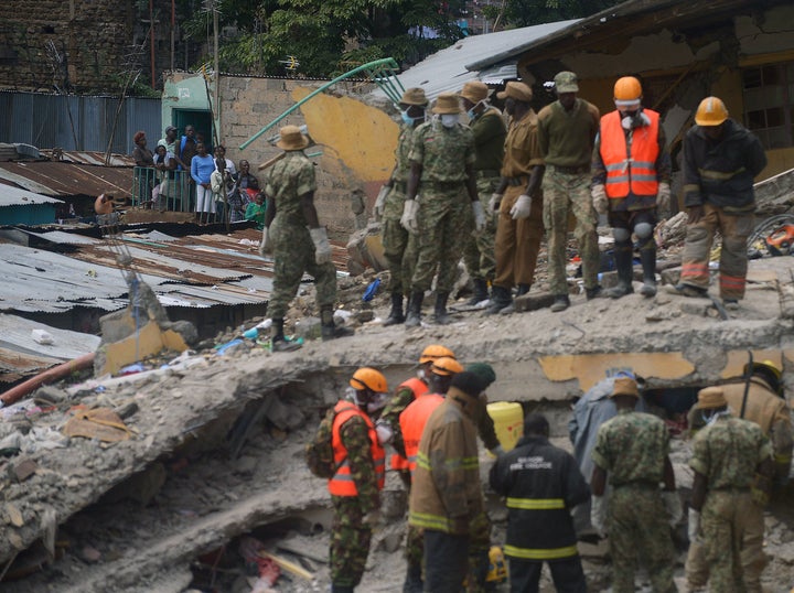 A six-month-old baby girl was pulled out of the rubble of a building in Nairobi, Kenya, that collapsed over three days ago. She had been buried for about 80 hours but rescuers found no visible physical injuries.