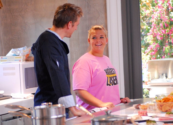 Chef Curtis Stone with season 8 contestant Amanda Arlauskas.