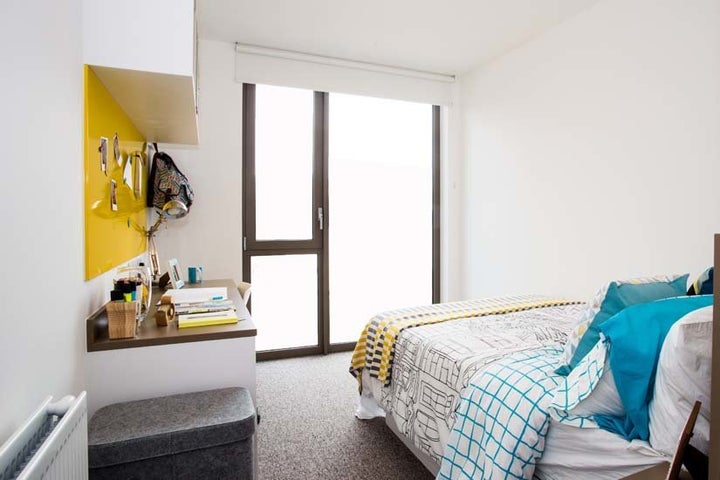 <strong>A student room is shown flooded with light in marketing materials for a building directly adjacent to the proposed Apex House</strong>