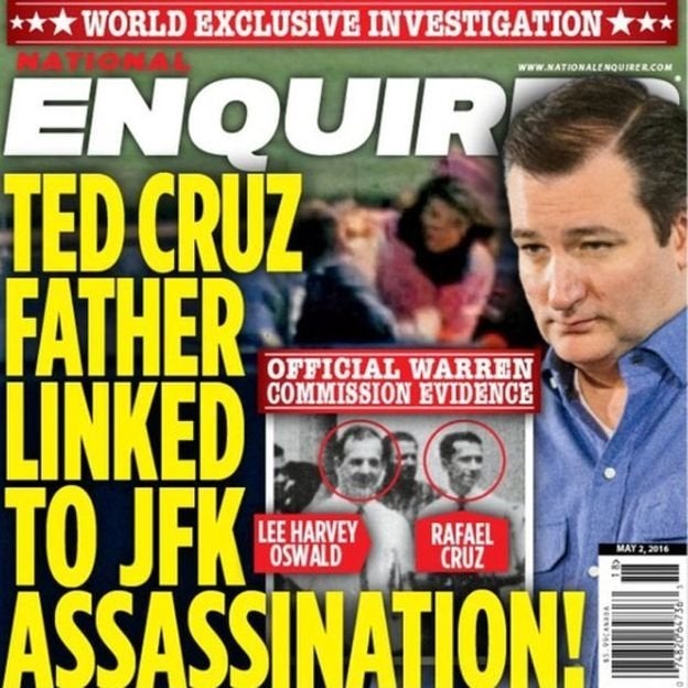 The National Enquirer front page that linked Rafael Cruz to JFK's assassin