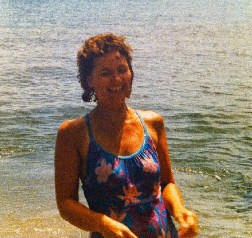 My mom enjoying our vacation at Lake Superior. 