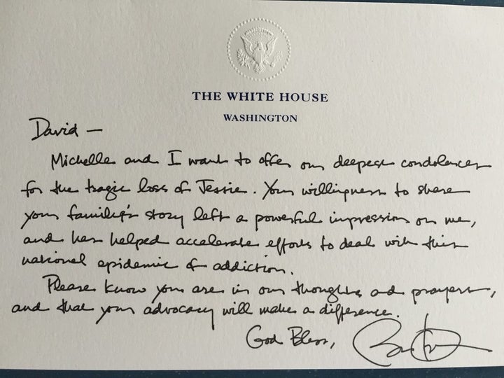 A letter from President Obama, provided by David Grubb