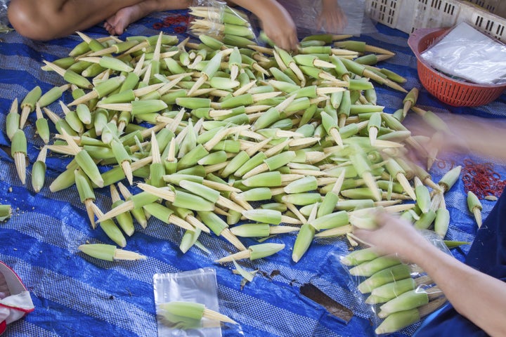 They're also known as "<a href="http://food52.com/blog/14193-real-fresh-baby-corn-not-in-the-can" target="_blank" role="link" class=" js-entry-link cet-external-link" data-vars-item-name="cornlettes" data-vars-item-type="text" data-vars-unit-name="5729387ee4b096e9f08fa79a" data-vars-unit-type="buzz_body" data-vars-target-content-id="http://food52.com/blog/14193-real-fresh-baby-corn-not-in-the-can" data-vars-target-content-type="url" data-vars-type="web_external_link" data-vars-subunit-name="article_body" data-vars-subunit-type="component" data-vars-position-in-subunit="7">cornlettes</a>." (How cute is that?)