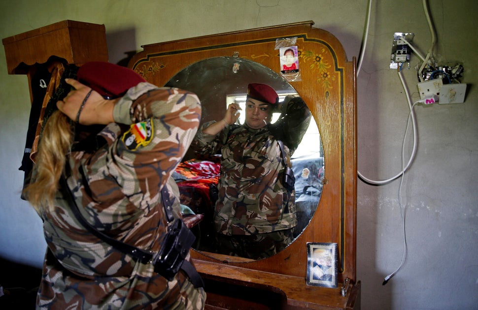 Haseba Nauzad, 24, had been living with her husband in Turkey before she returned to Iraq to fight ISIS.