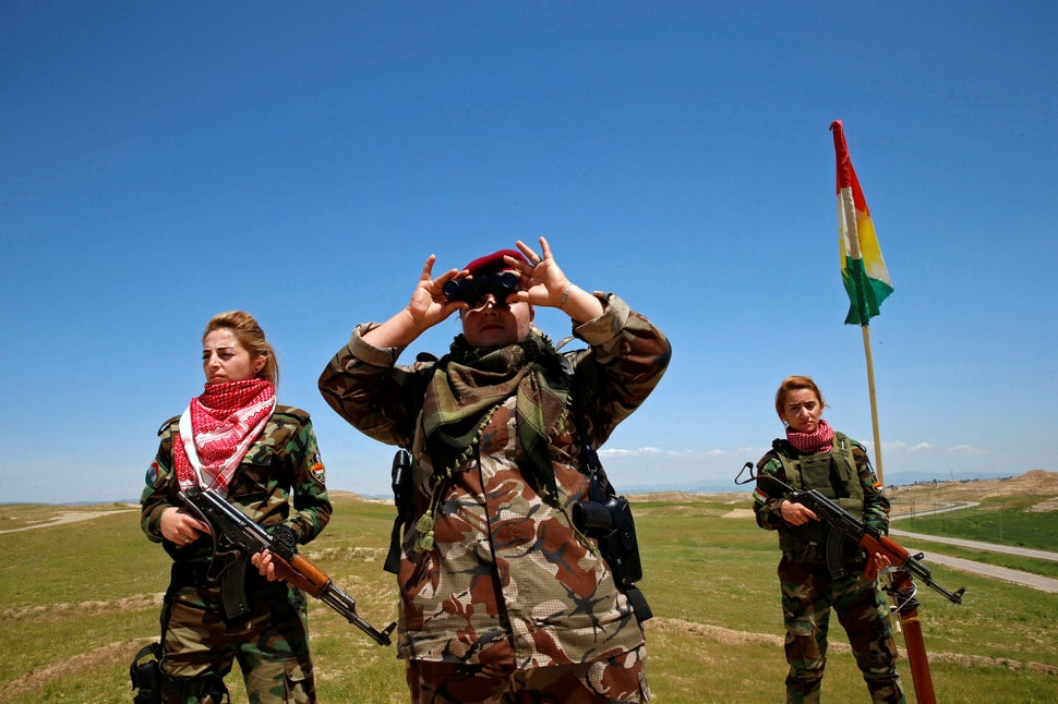 A group of young women took up arms against the self-styled Islamic State when the militant group attacked northern Iraq