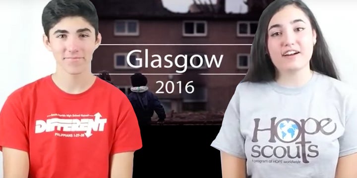 Ferran Rivas, left, and Aina Rivas, right, appear in the fundraising video