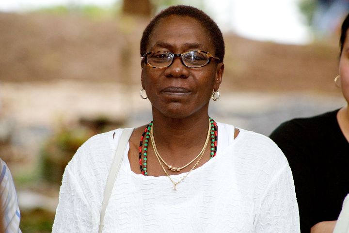 Afeni Shakur at the tenth anniversary memorial of her son's death. 