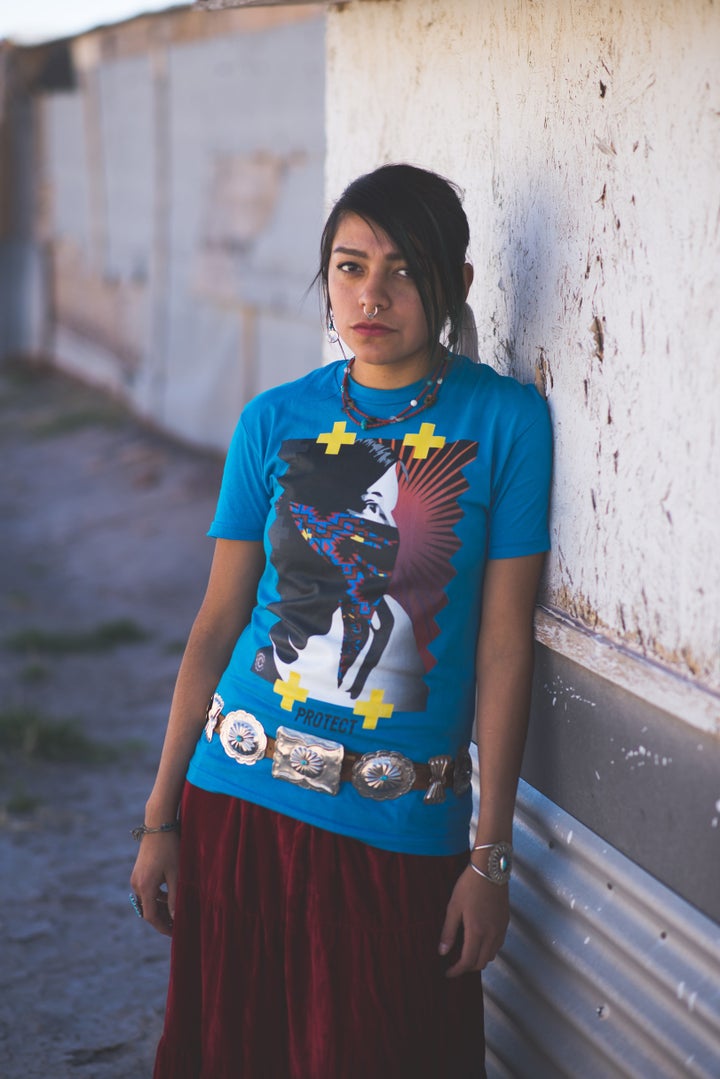 MT Garcia is pictured wearing “Native Protest.”