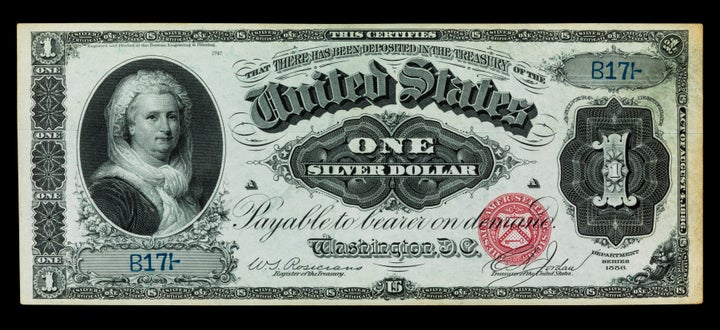 One-dollar silver certificate, United States of America, 1886, Martha Washington, First Lady of the United States of America 