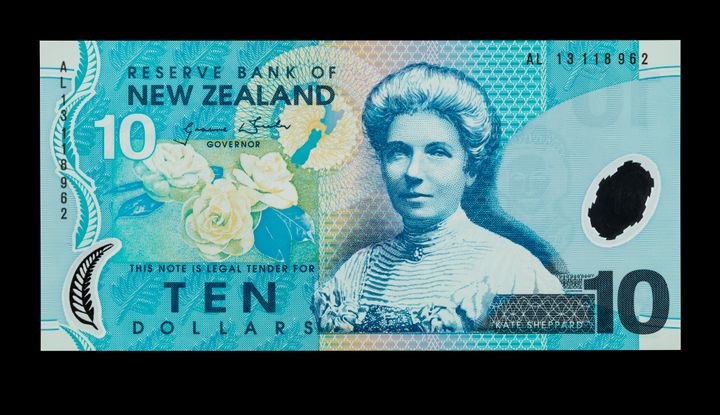 Ten-dollar note, New Zealand, 2013, depicting Kate Sheppard, Suffragist