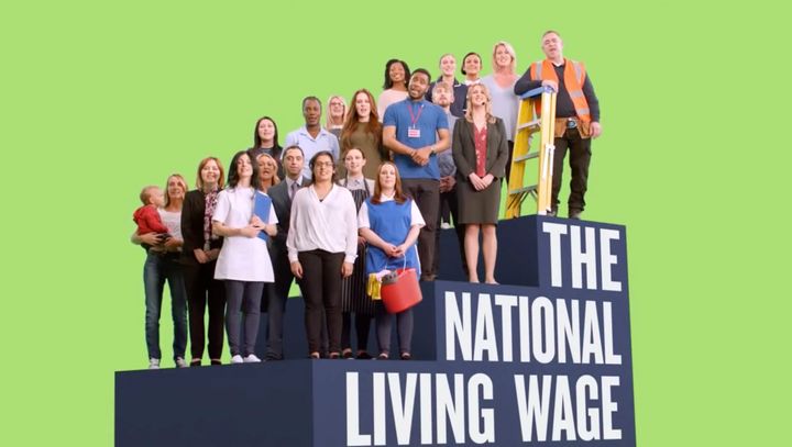 The government's National Living Wage advert featured an actor promoting the pay increase who was not eligible to receive it