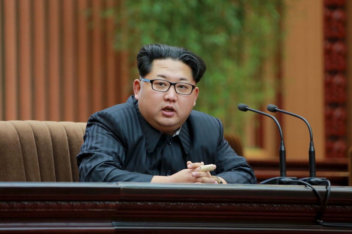 North Korean leader Kim Jong-un speaks during an award ceremony in February. Kim is expected to use the party congress to sol