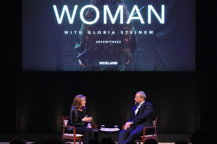 Steinem and Vice co-founder Shane Smith discussed "WOMAN" after the premiere on Wednesday night. 