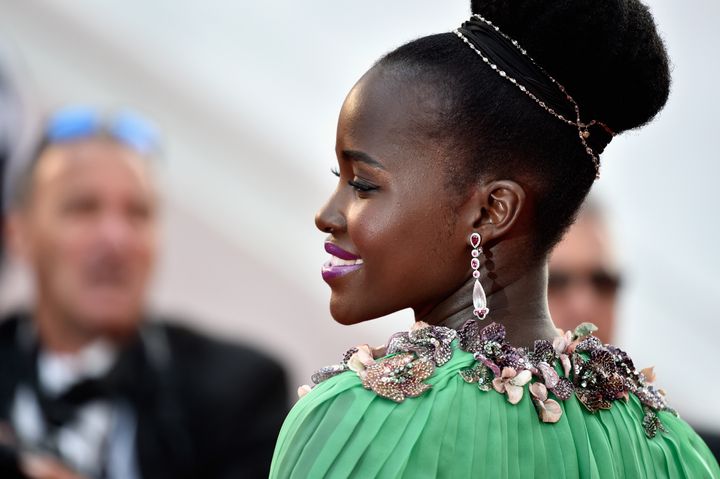 The actress with her pulled up into a high bun at Cannes. 