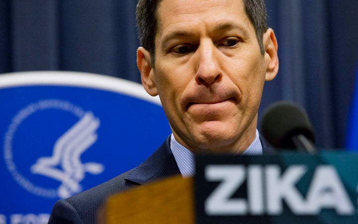 Dr. Thomas Frieden, director of the Centers for Disease Control and Prevention, speaks during a press conference at a one-day