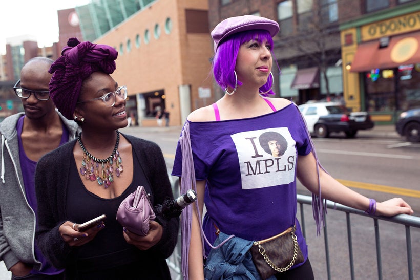 Minneapolis Prince fans don purple and get ready to dance the night away in memory of Prince—just as he would have want