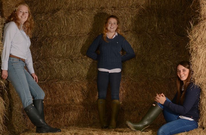 <strong>Three young McDonald's farmers, from left-to-right, Alice Partridge, Annie Pushman, Katie Grantham</strong>