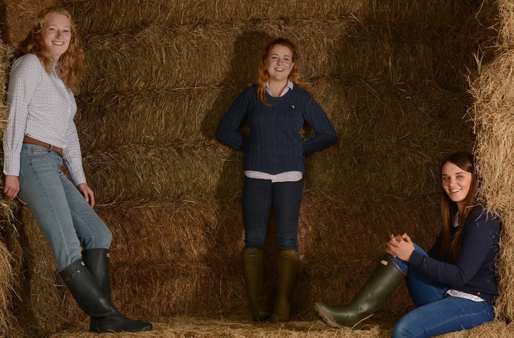 Three young McDonald's farmers, from left-to-right, Alice Partridge, Annie Pushman, Katie Grantham