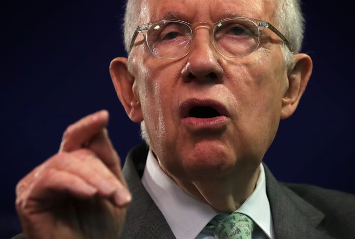 Senate Minority Leader Harry Reid (D-Nev.) is predicting that Donald Trump as the GOP nominee will help Democrats retake