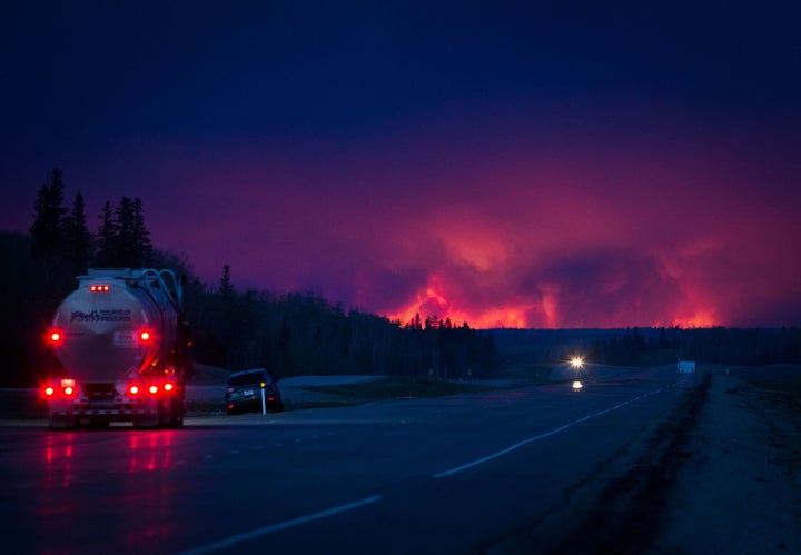 More than 88,000 Albertans have fled their homes in the province's largest fire evacuation in history.