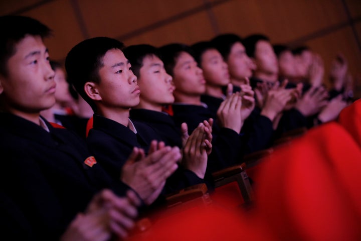 Spectators clap hands during a performance at the Mangyongdae Children's Palace in central Pyongyang, North Korea, on May 5.