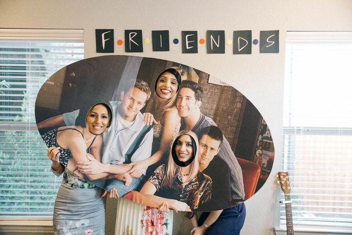 This cutout-board was one of many "Friends"-themed props and foods at Sana's bridal shower.
