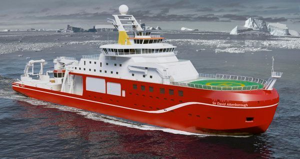 A mock-up of the RSS Sir David Attenborough, named after the British broadcaster and environmentalist, due to be complete in 2019.