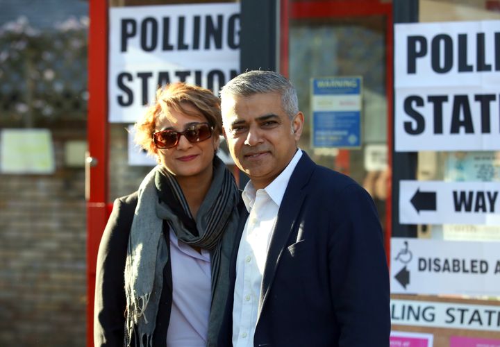 Despite the focus on his links with extremists, Sadiq Khan, pictured with wife Saadiya, won relatively comfortably