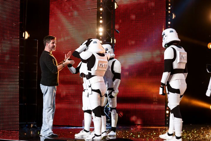 <strong>The dance troupe were dressed as Stormtroopers from 'Star Wars'</strong>