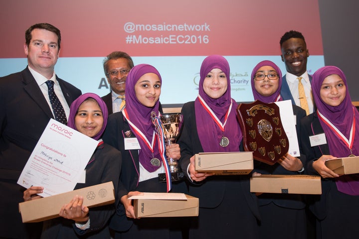 <strong>From left-to-right: Sumayya Bhana, Maria-Lilya Abbas, Misba Mullan, Yusra Faisal, Mahriya Zahid</strong>