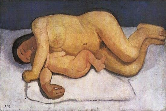 Paula Modersohn-Becker (1876–1907), "Reclining Mother and Child"