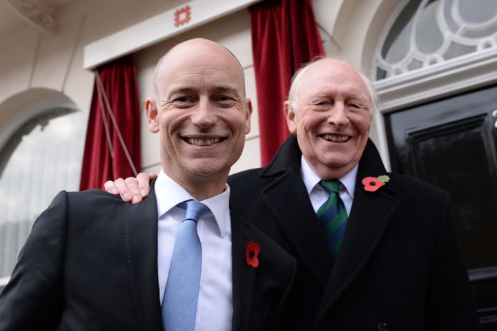 Stephen Kinnock with his father Neil