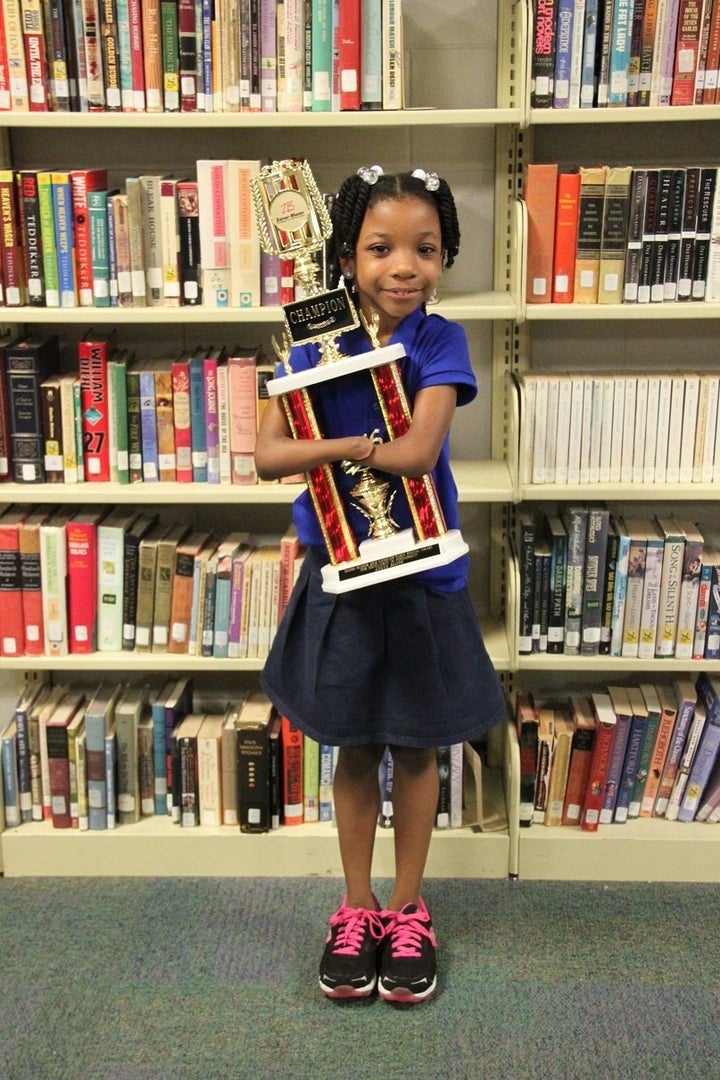 Anaya with her trophy.