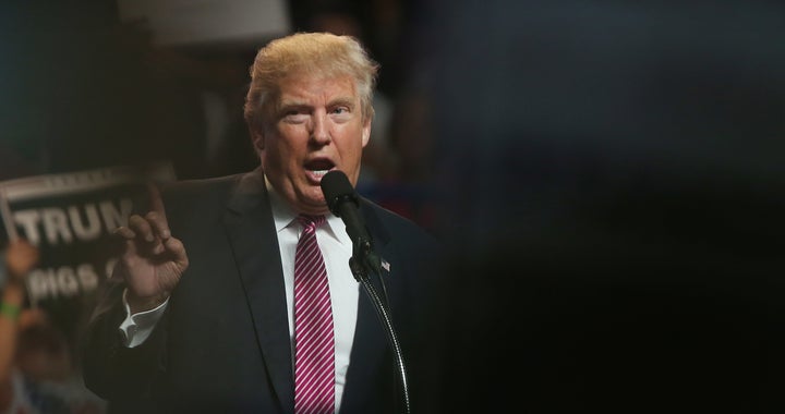 Presumptive Republican presidential nominee Donald Trump speaks in Charleston, West Virginia, on May 5, 2016.