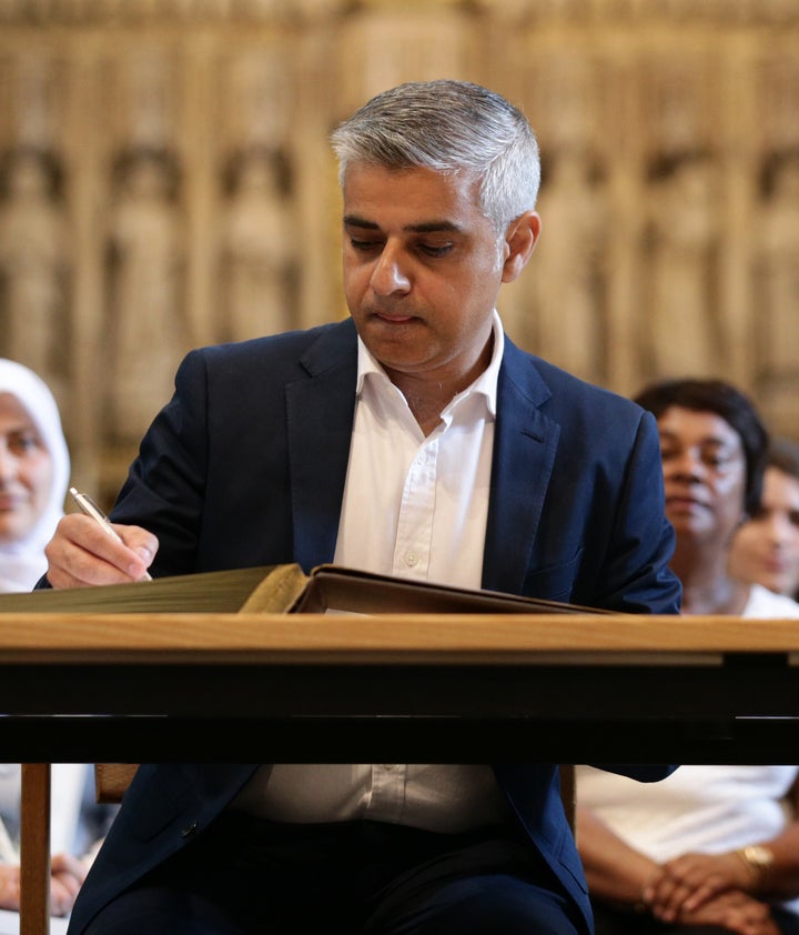 Sadiq Khan in Southwark Cathedral