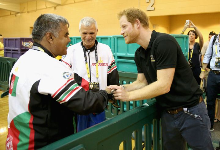 Prince Harry meets members of the Afghanistan Team at Invictus Games