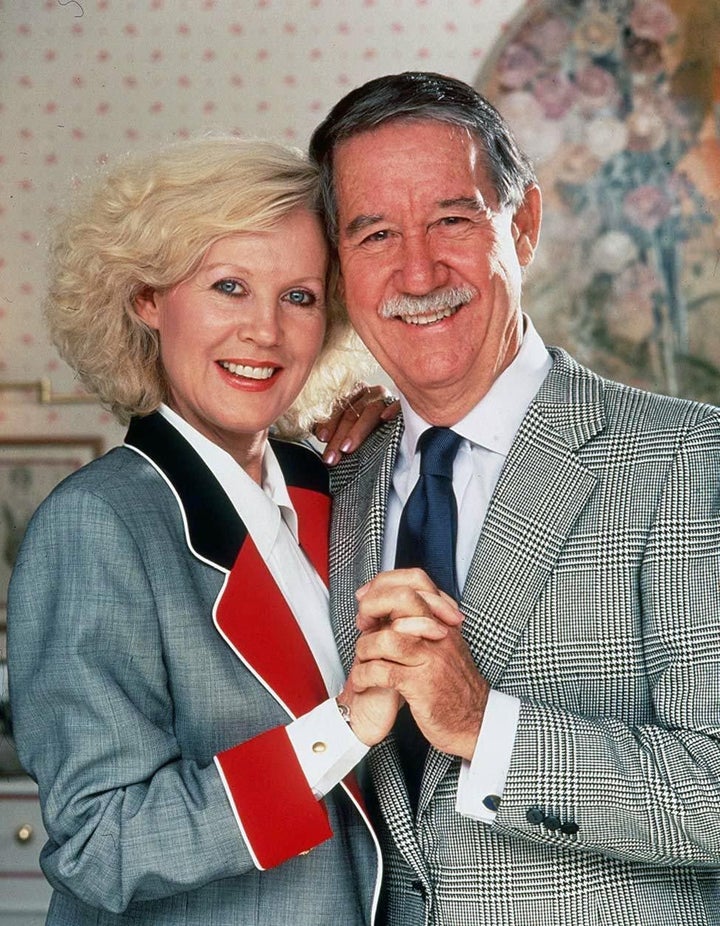 <strong>Reg Grundy with wife Joy Chambers</strong>
