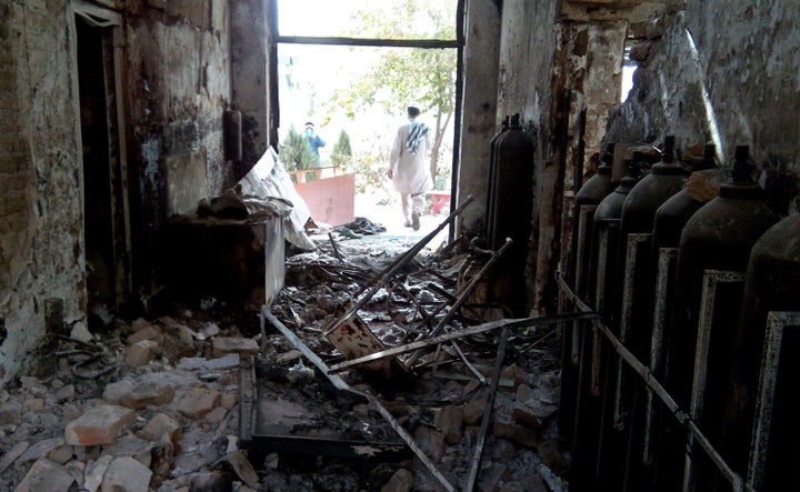 The Kunduz hospital shown here was operated by Medecins Sans Frontieres and destroyed in an air stri
