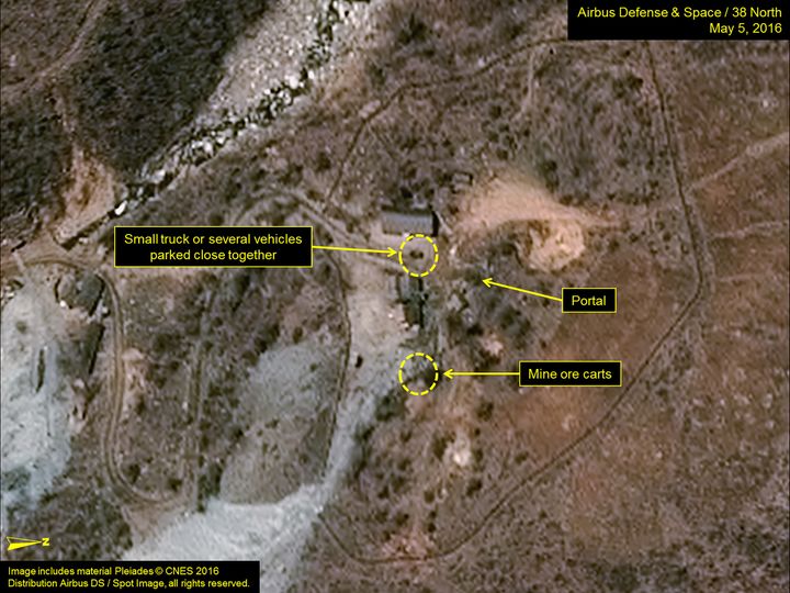 The country said it would push on with nuclear and missile development despite U.N. sanctions. An image taken on May 5 of North Korea's only known nuclear test site, Punggye-ri.