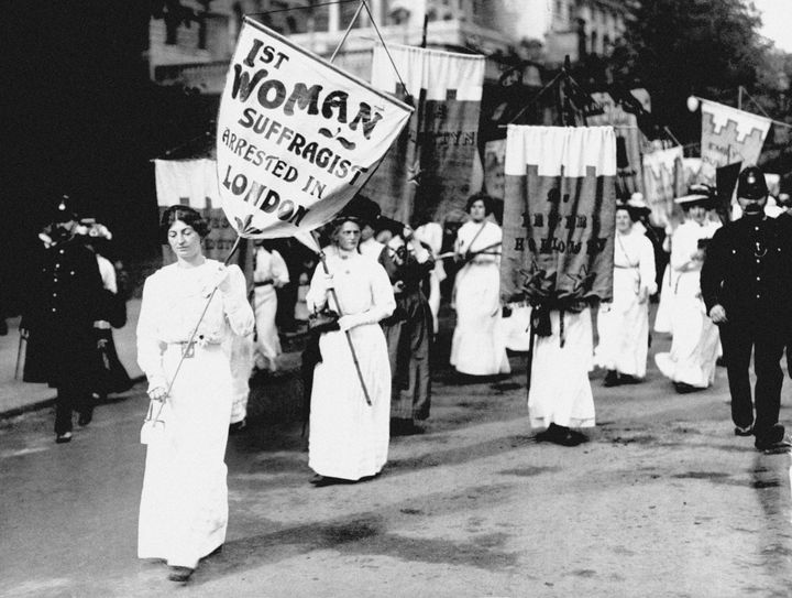 <strong>Suffragettes in action in London </strong>