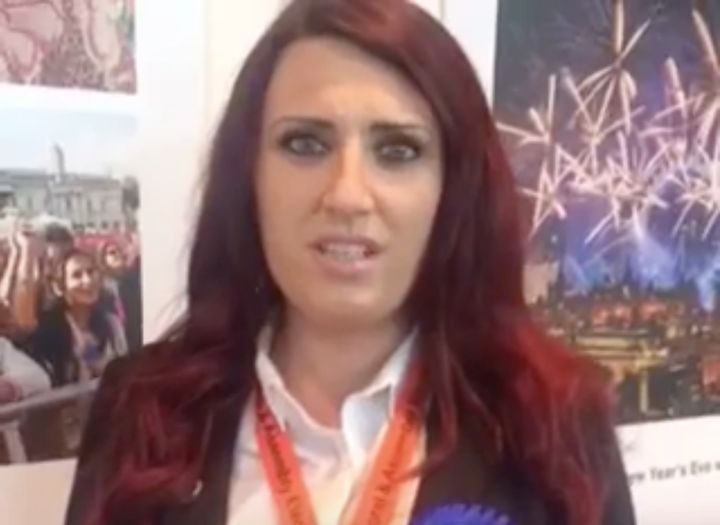<strong>Teary-eyed: Britain First Deputy Leader Jayda Fransen in the Facebook video</strong>