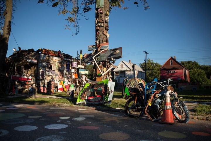 The Heidelberg Project, a long-running public art installation created by Tyree Guyton, stretches across a couple of blocks in a neighborhood on Detroit's east side.