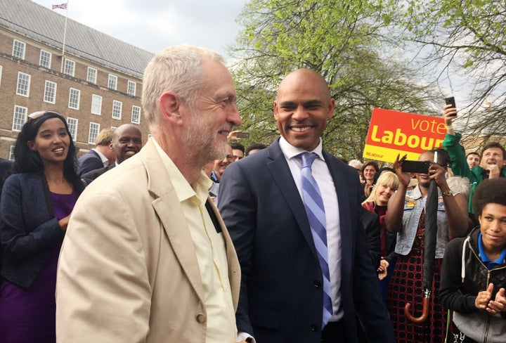 Corbyn with new Bristol Mayor Marvin Rees