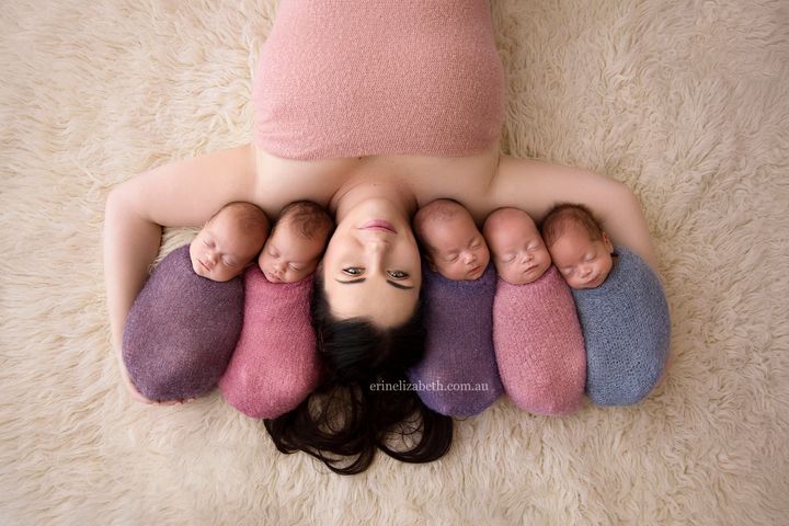 Kim Tucci gave birth to five babies on Jan. 28.