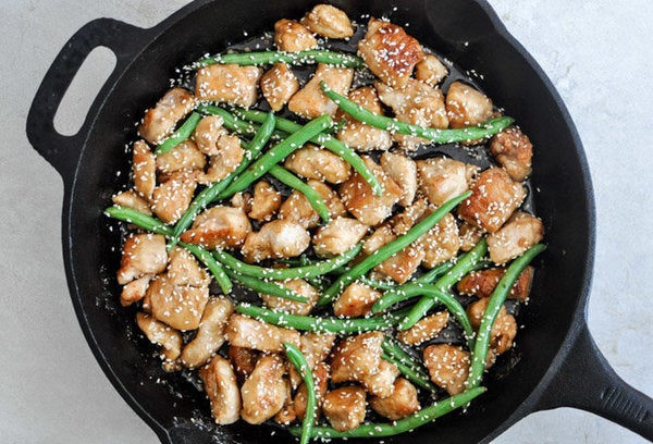 Get the Simple Sesame Skillet Chicken recipe from How Sweet It Is