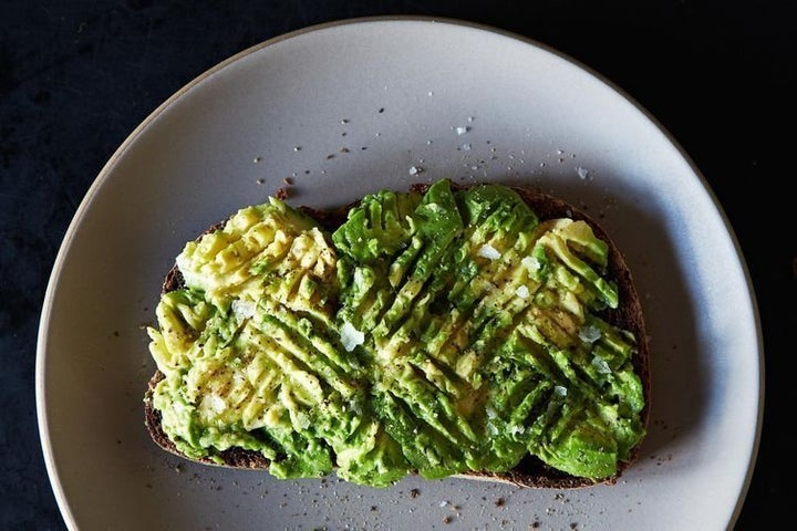 Get the<a href="http://food52.com/recipes/26766-avocado-toast" target="_blank" role="link" class=" js-entry-link cet-external-link" data-vars-item-name=" Avocado Toast recipe" data-vars-item-type="text" data-vars-unit-name="5730f317e4b0bc9cb047b87b" data-vars-unit-type="buzz_body" data-vars-target-content-id="http://food52.com/recipes/26766-avocado-toast" data-vars-target-content-type="url" data-vars-type="web_external_link" data-vars-subunit-name="article_body" data-vars-subunit-type="component" data-vars-position-in-subunit="6"> Avocado Toast recipe</a> from Marian Bull via Food52