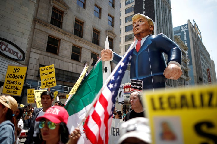 An effigy of Donald Trump at a recent immigrant rights protest in Los Angeles.